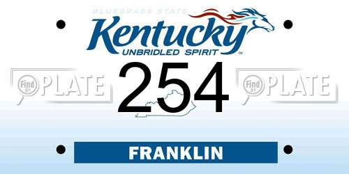 254 Kentucky License Plate