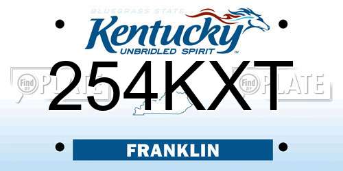 254KXT Kentucky License Plate