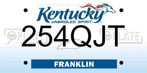 254QJT Kentucky License Plate