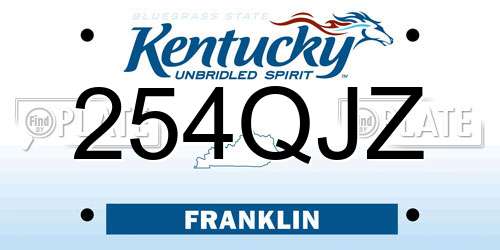 254QJZ Kentucky License Plate
