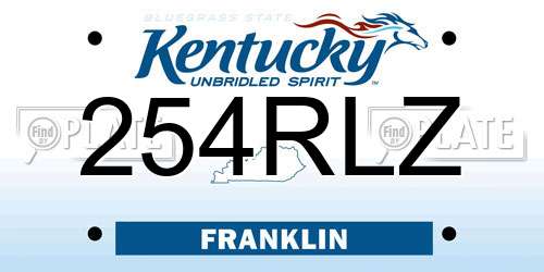 254RLZ Kentucky License Plate