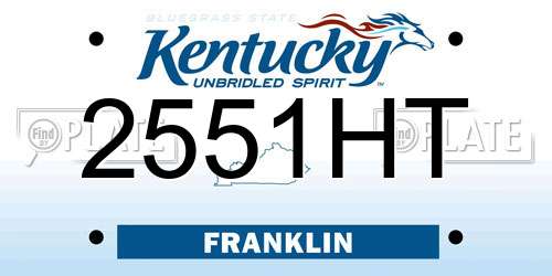 2551HT Kentucky License Plate