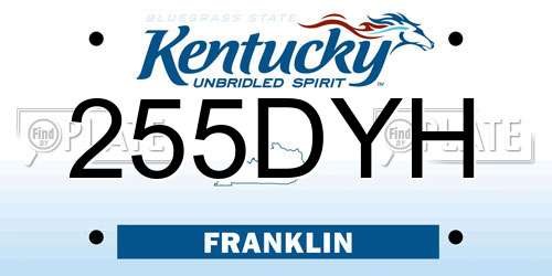 255DYH Kentucky License Plate