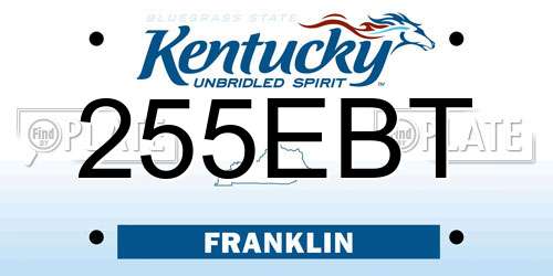 255EBT Kentucky License Plate