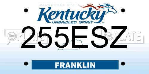 255ESZ Kentucky License Plate