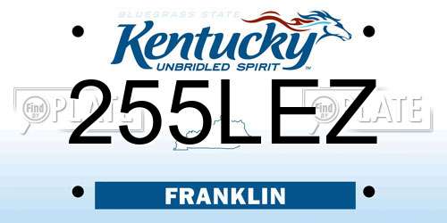 255LEZ Kentucky License Plate