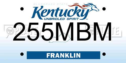255MBM Kentucky License Plate