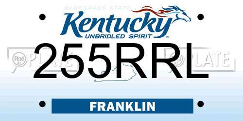 255RRL Kentucky License Plate