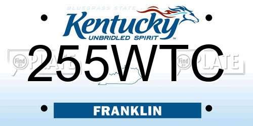 255WTC Kentucky License Plate