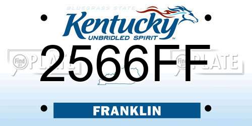 2566FF Kentucky License Plate