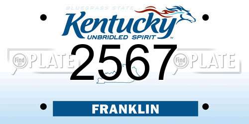 2567 Kentucky License Plate