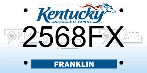 2568FX Kentucky License Plate