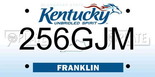 256GJM Kentucky License Plate