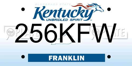 256KFW Kentucky License Plate