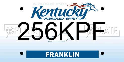 256KPF Kentucky License Plate