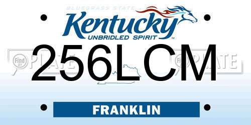 256LCM Kentucky License Plate