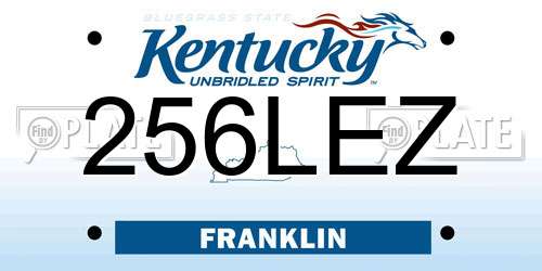 256LEZ Kentucky License Plate
