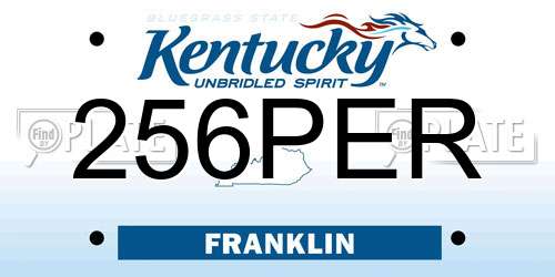 256PER Kentucky License Plate