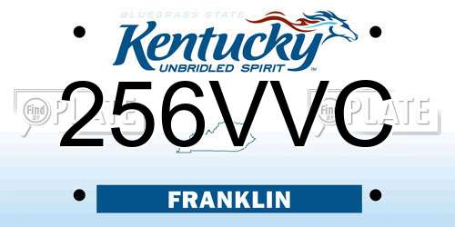 256VVC Kentucky License Plate