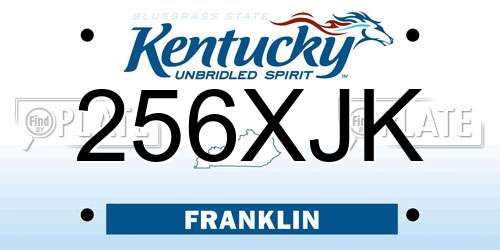 256XJK Kentucky License Plate