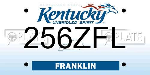 256ZFL Kentucky License Plate