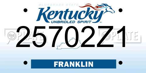 25702Z1 Kentucky License Plate