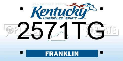 2571TG Kentucky License Plate