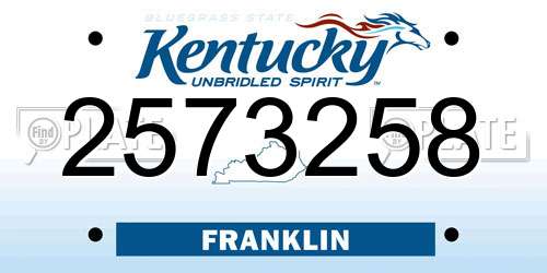 2573258 Kentucky License Plate