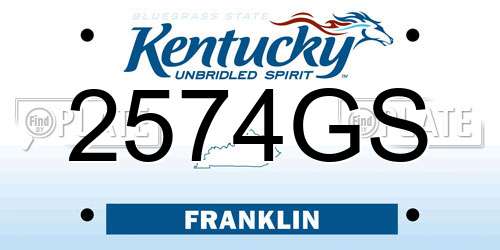 2574GS Kentucky License Plate