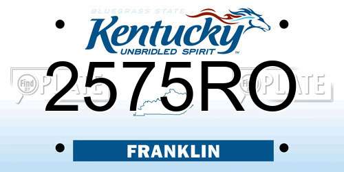 2575RO Kentucky License Plate