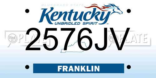 2576JV Kentucky License Plate