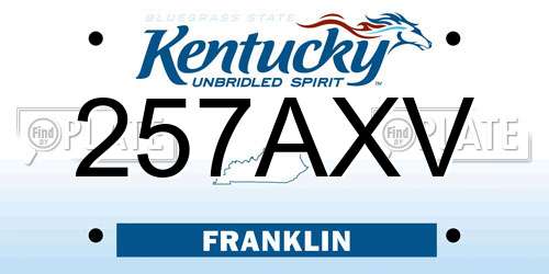 257AXV Kentucky License Plate