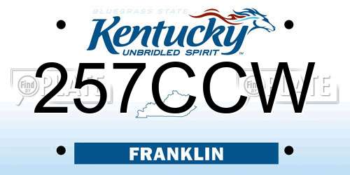 257CCW Kentucky License Plate