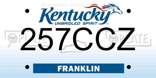 257CCZ Kentucky License Plate