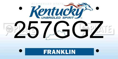 257GGZ Kentucky License Plate