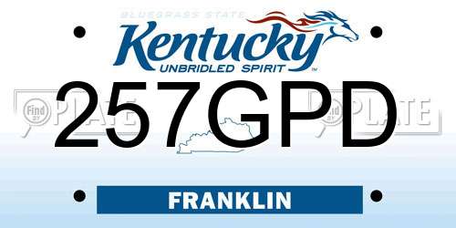257GPD Kentucky License Plate