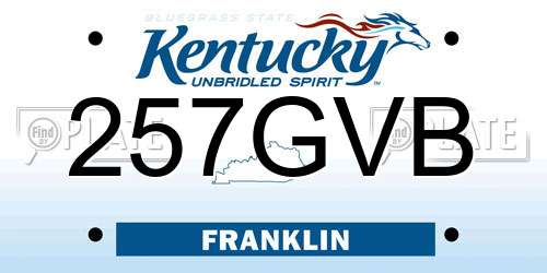 257GVB Kentucky License Plate