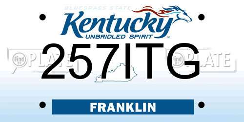 257ITG Kentucky License Plate