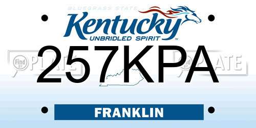 257KPA Kentucky License Plate