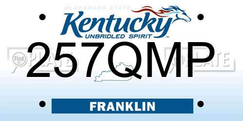 257QMP Kentucky License Plate