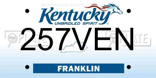 257VEN Kentucky License Plate