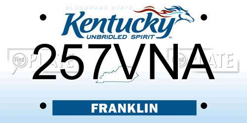 257VNA Kentucky License Plate