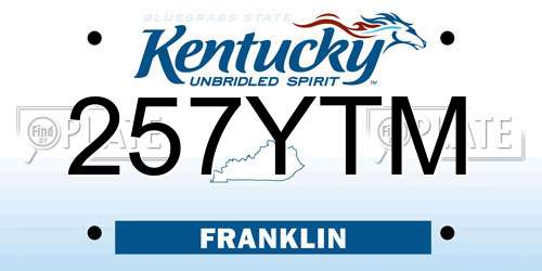 257YTM Kentucky License Plate