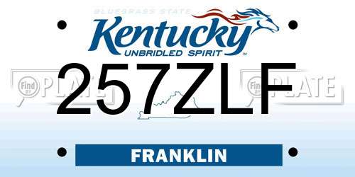 257ZLF Kentucky License Plate
