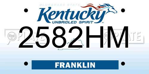 2582HM Kentucky License Plate