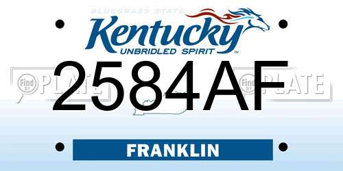 2584AF Kentucky License Plate