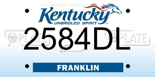 2584DL Kentucky License Plate