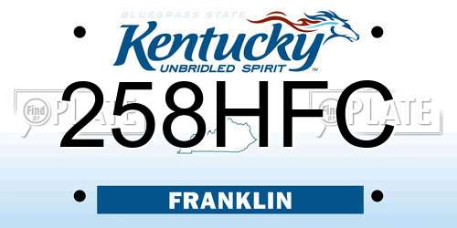 258HFC Kentucky License Plate