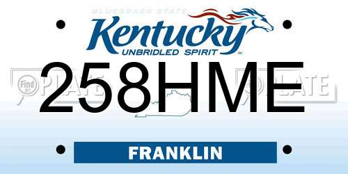 258HME Kentucky License Plate