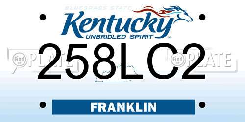 258LC2 Kentucky License Plate